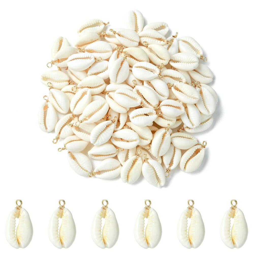 2800 100 Pcs Ocean Life Charms Natural Cowrie Shell Charms for Earring
